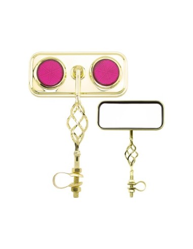 Rectangle Cage Mirror Gold Purple Reflectors.